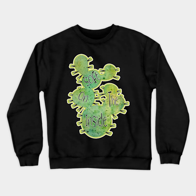 Soft on the Inside  - Prickly but Tender Handle With Care Crewneck Sweatshirt by innerspectrum